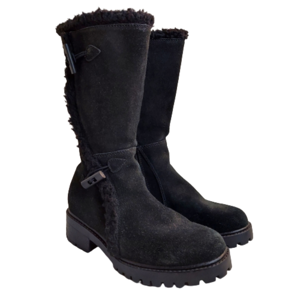Rampage Iceberg Black Leather Suede Boots